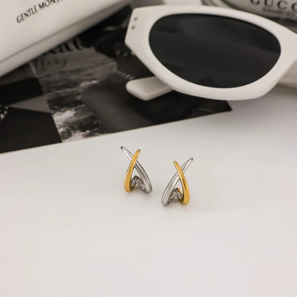 Criss-Cross Mini Hoops – hoop earrings