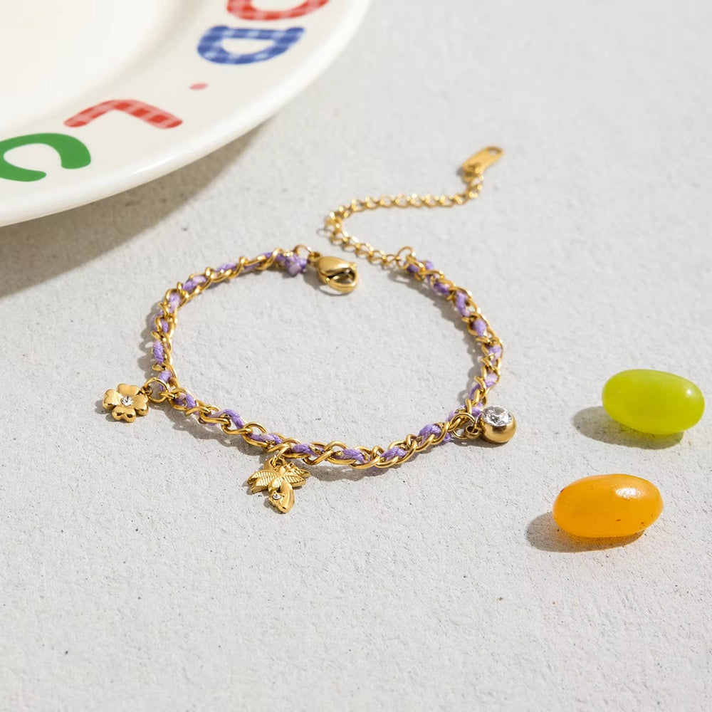 Sweet Lilac Charm Bracelet – gold bracelet