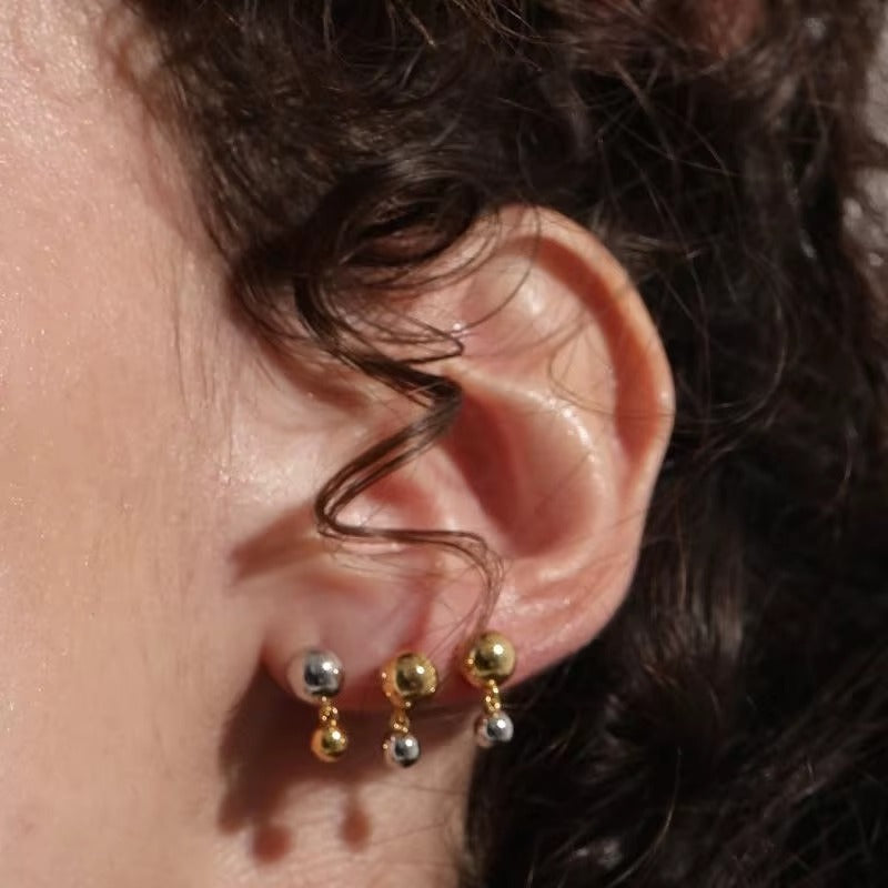 Dual Tone Glow Drops – gold earrings