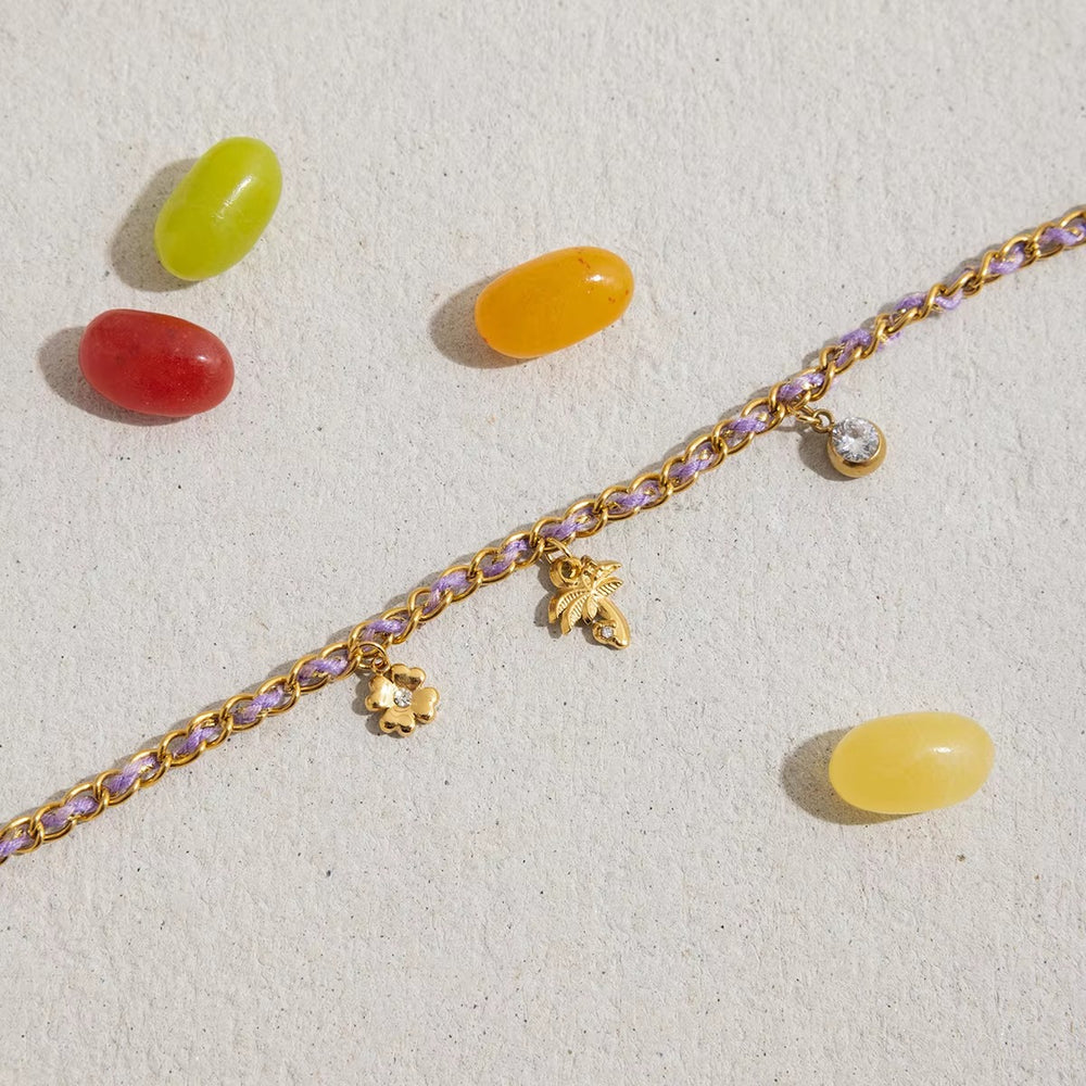 Sweet Lilac Charm Bracelet – gold bracelet