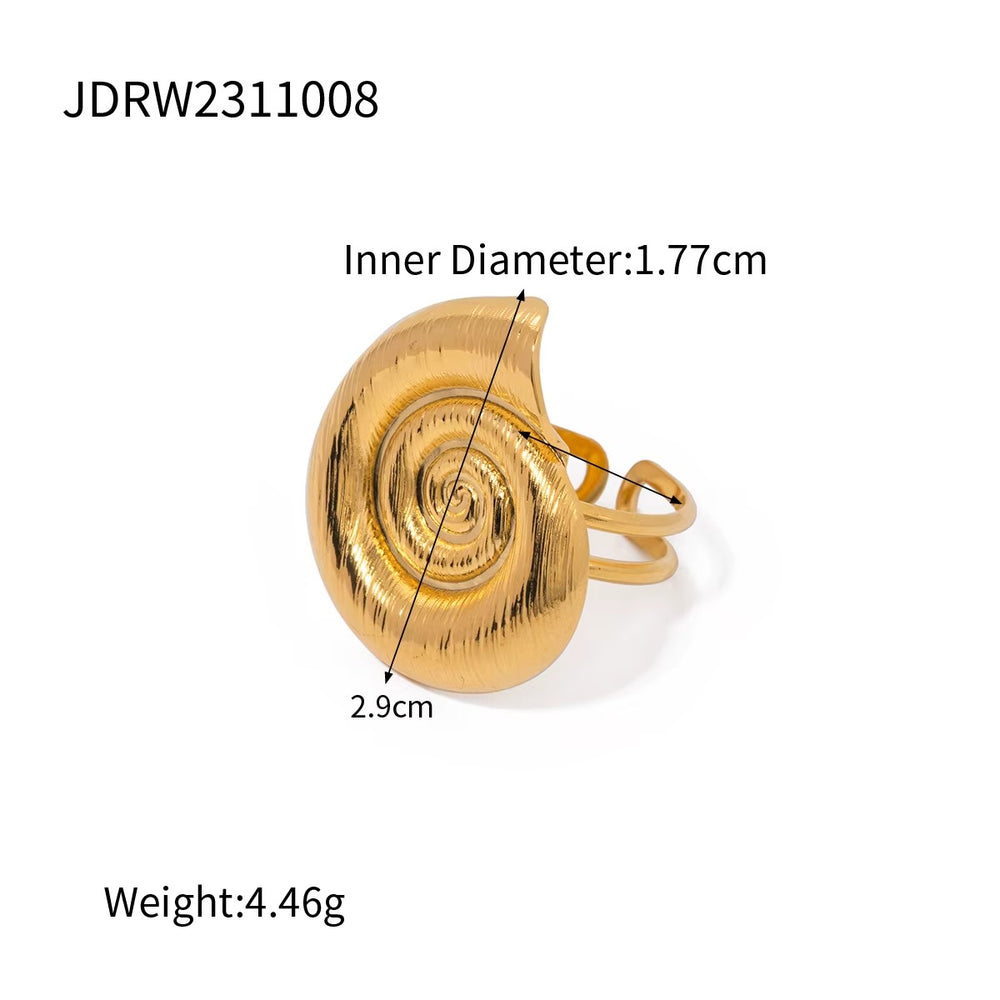 Golden Spiral Ring – adjustable gold ring
