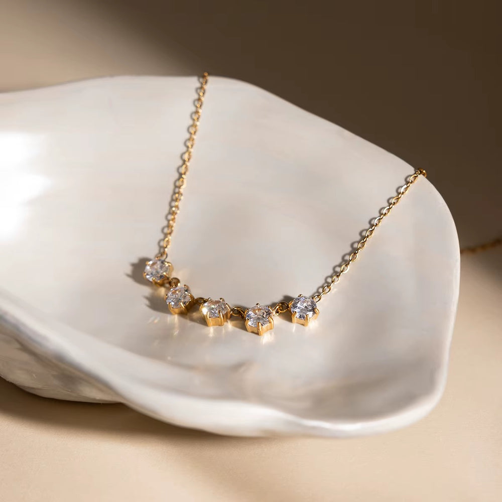 Stardust Arc Necklace – gold necklace