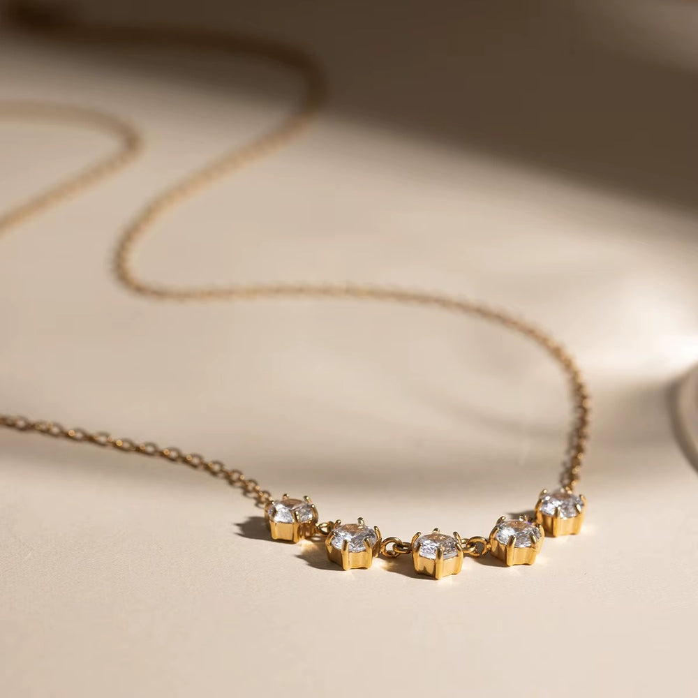 Stardust Arc Necklace – gold necklace