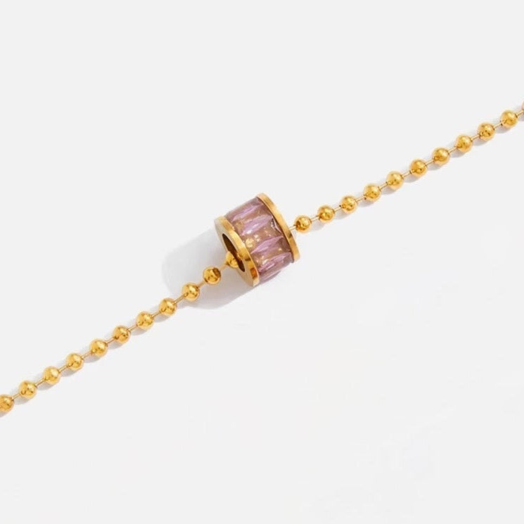 Améthyste Barrel Necklace – gold necklace