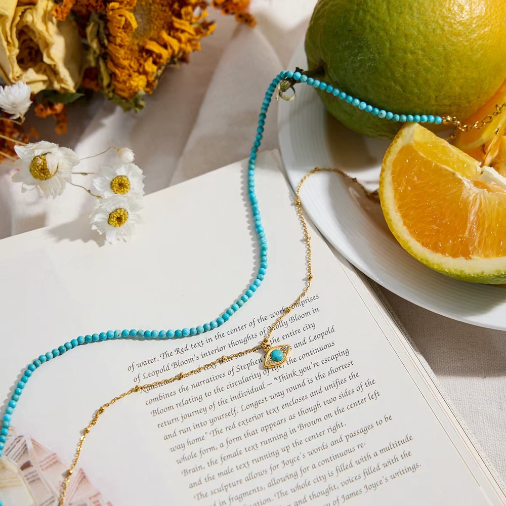 Evil Eye Layered Set – gold layered necklace set