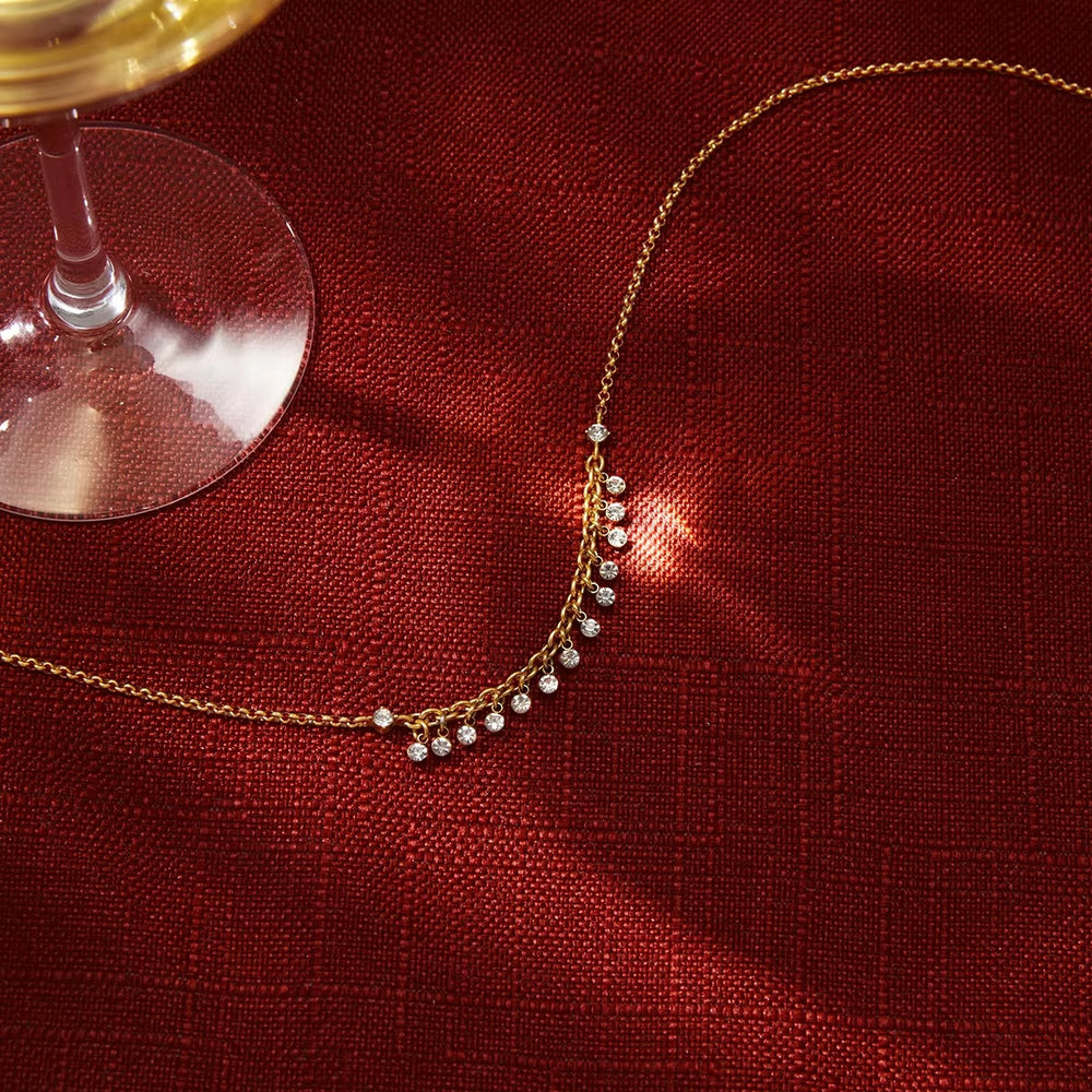 Shimmering Crystal Necklace – gold necklace