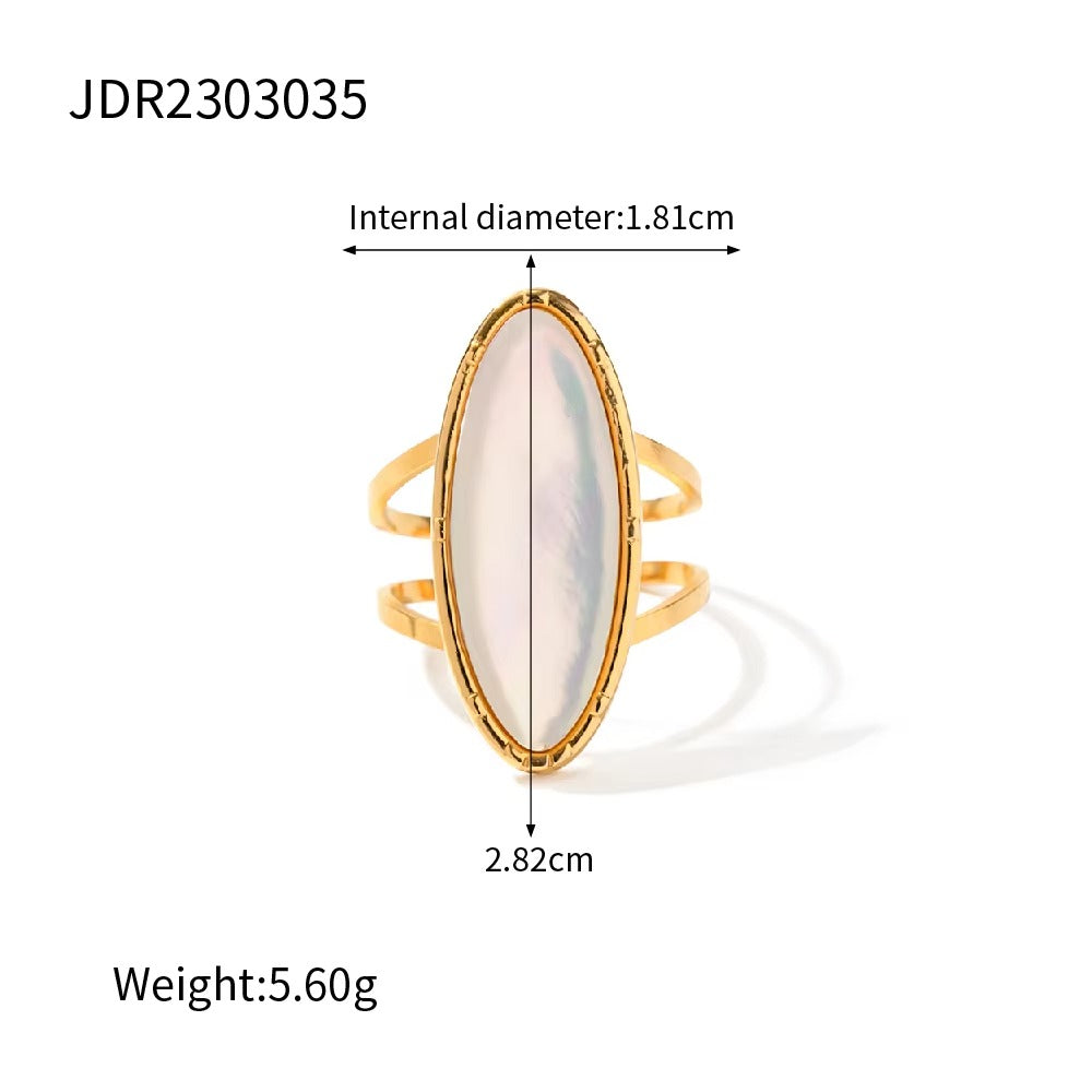 Moonstone Muse Ring – adjustable gold ring