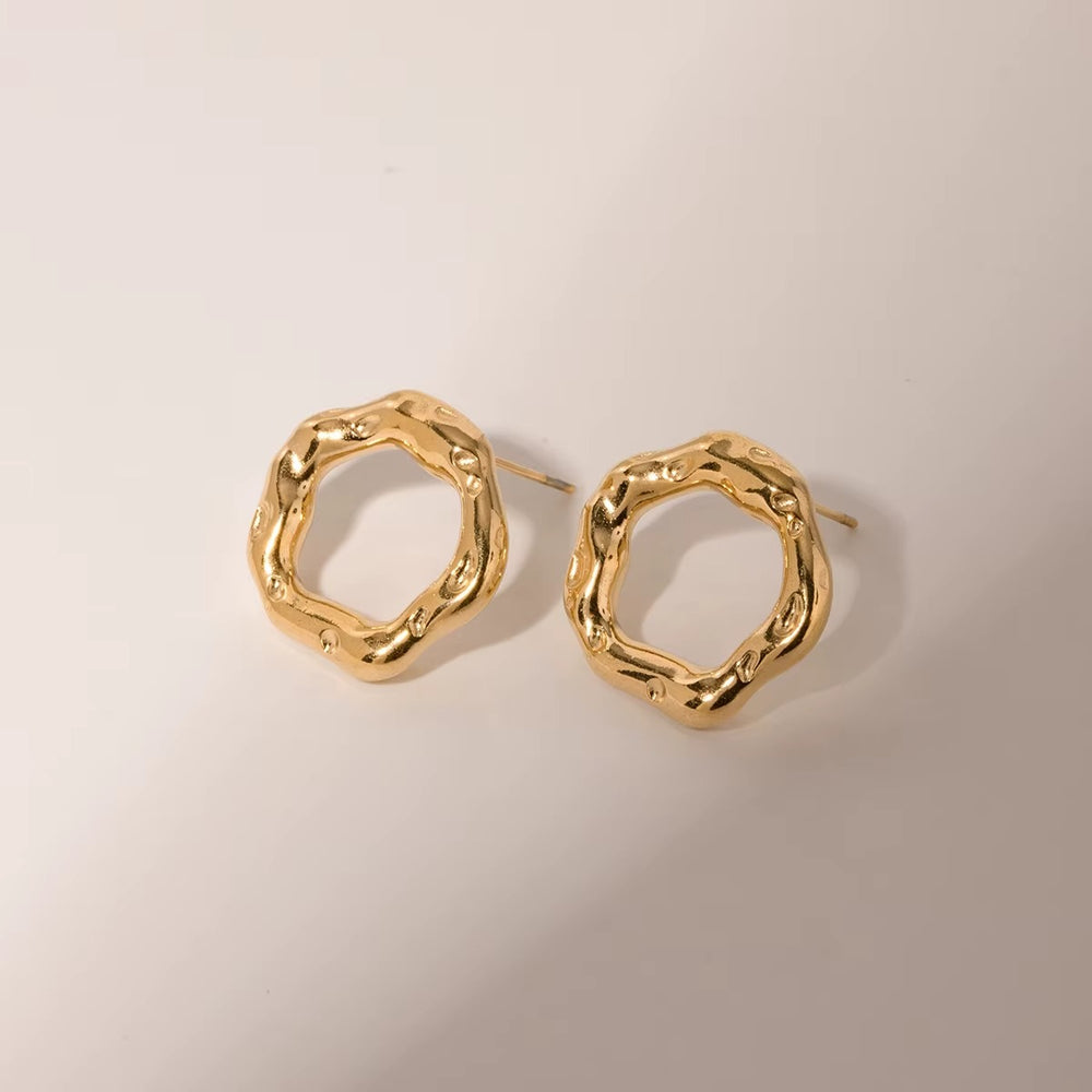 Molten Hoop Studs – gold hoop earrings