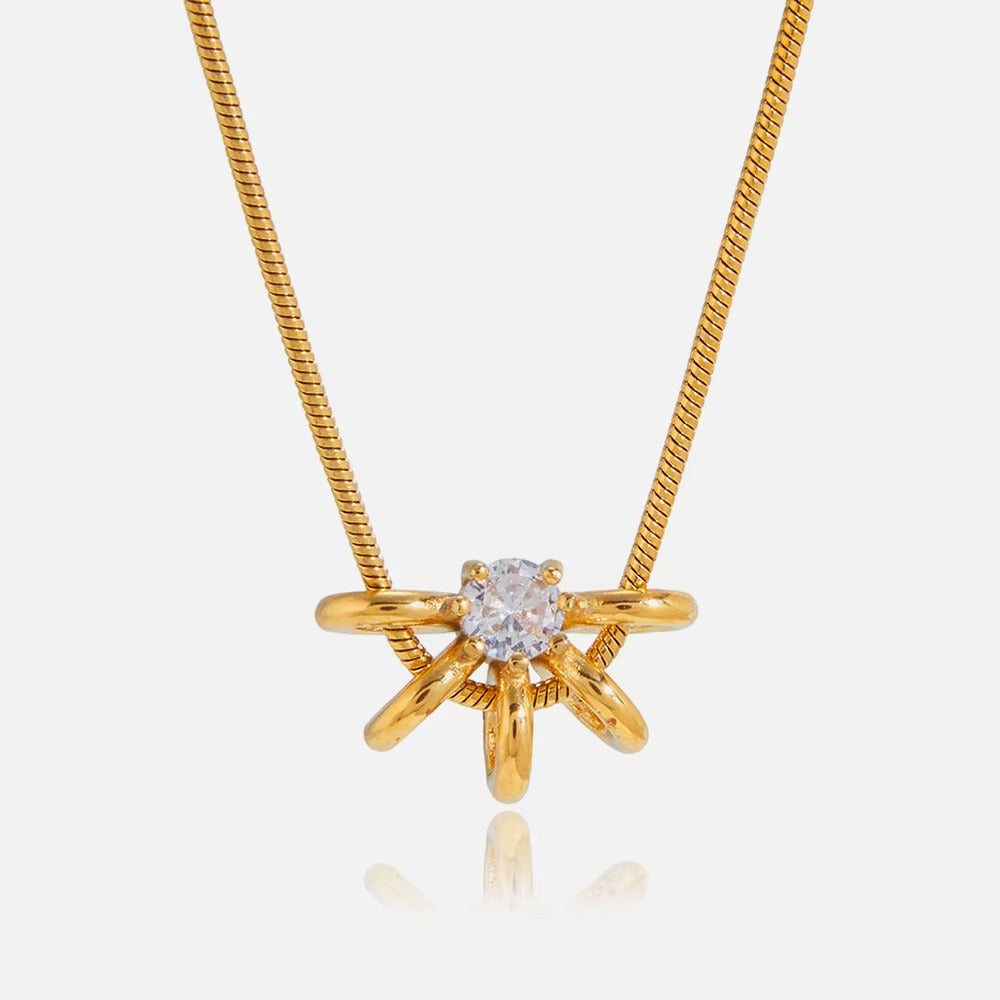 Radiance Pendant – gold necklace with cubic zirconia stones