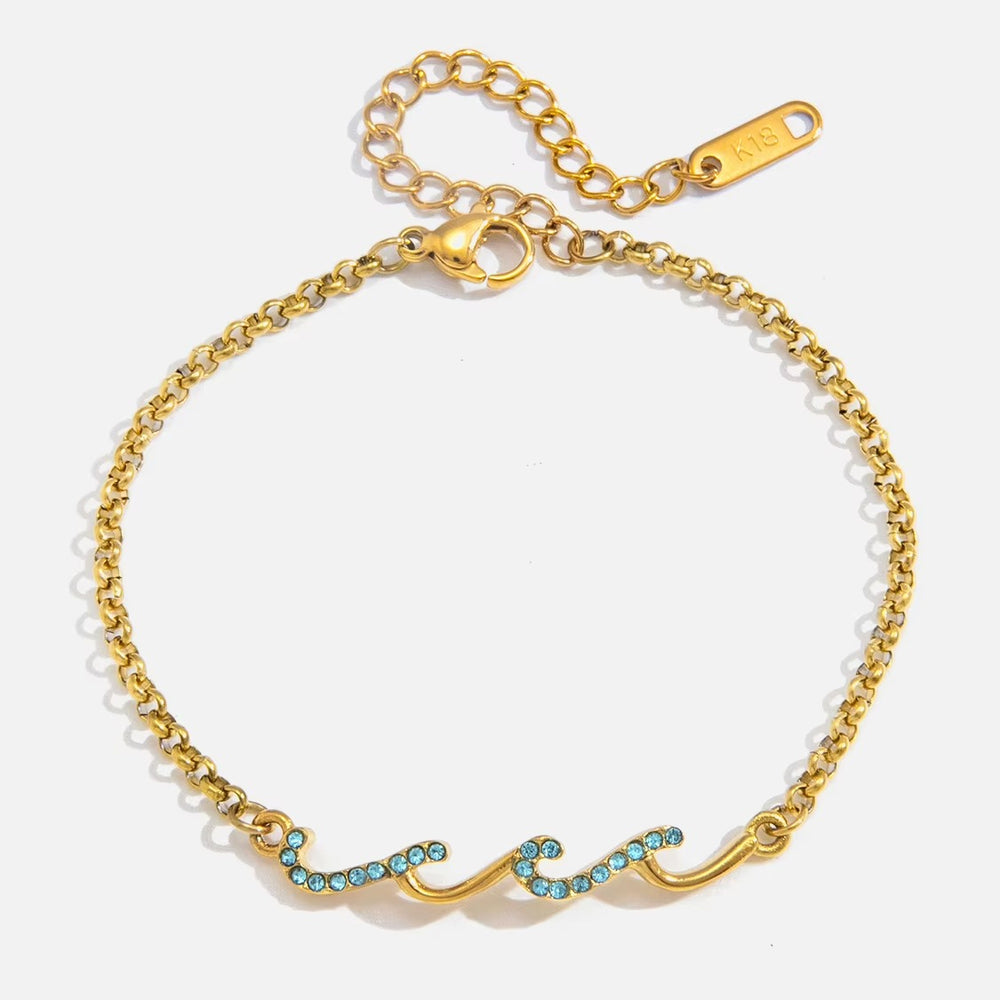 Ocean Wave Bracelet – adjustable gold bracelet