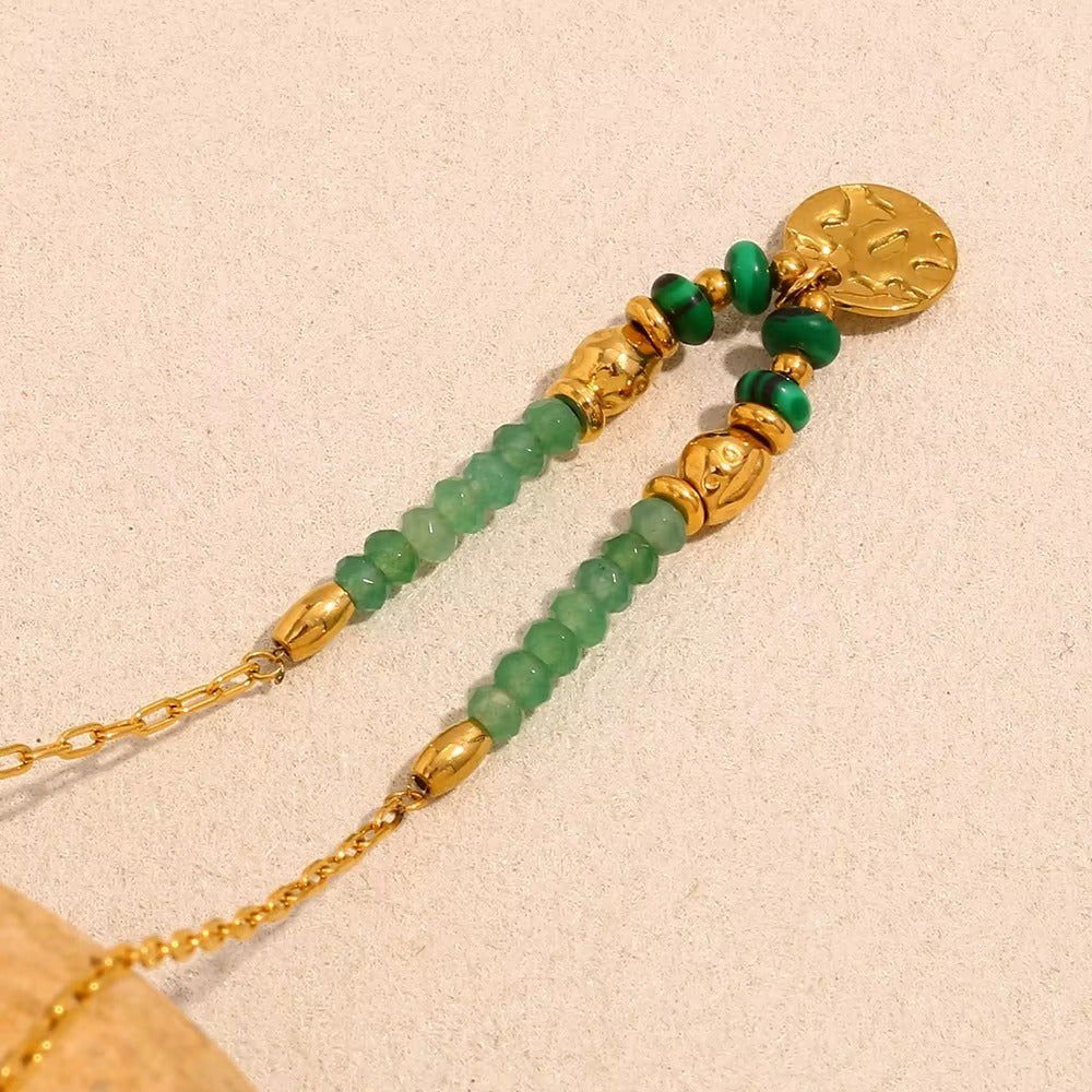 Beaded Coin Necklace – gold necklace