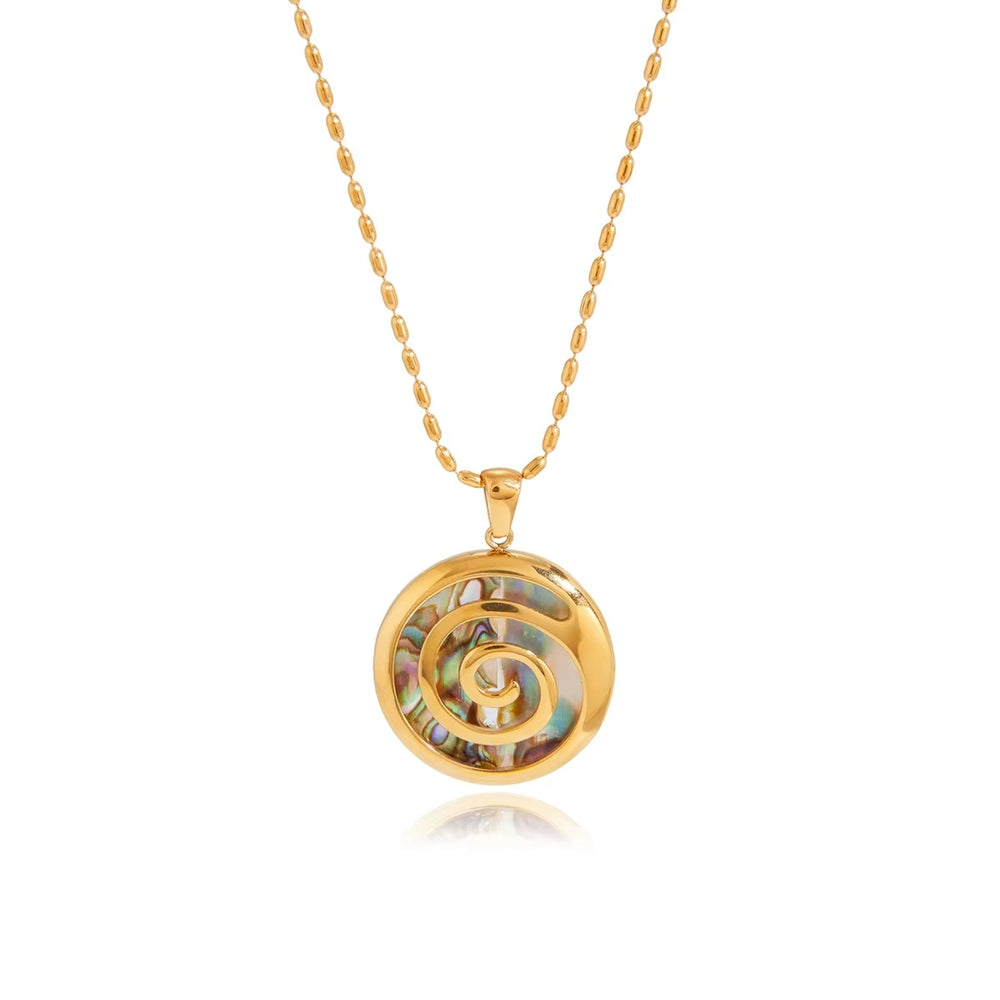 Abalone Swirl Necklace – gold necklace