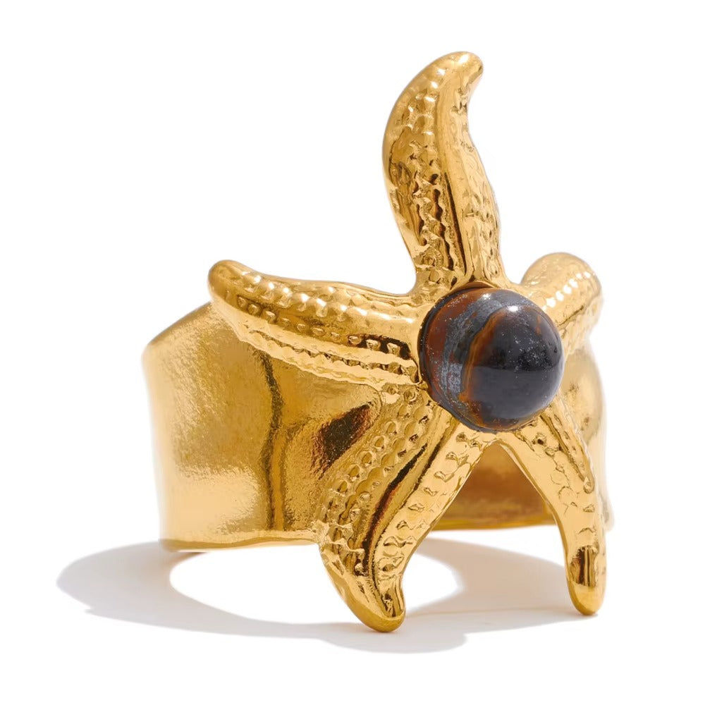 Starfish Statement Ring – gold ring