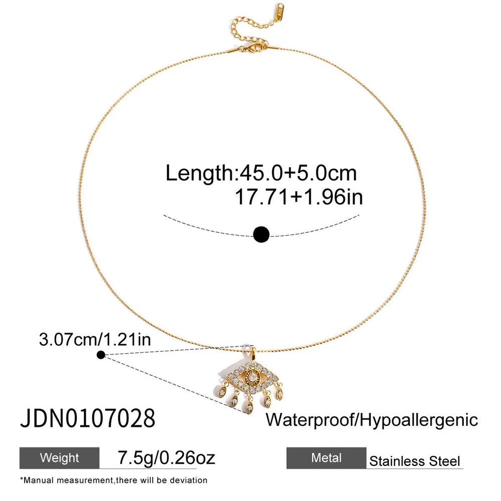 Aurelyn Eye Necklace – gold necklace with cubic zirconia stones