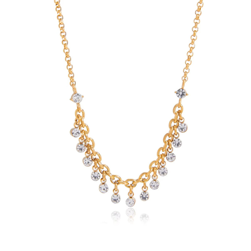 Shimmering Crystal Necklace – gold necklace