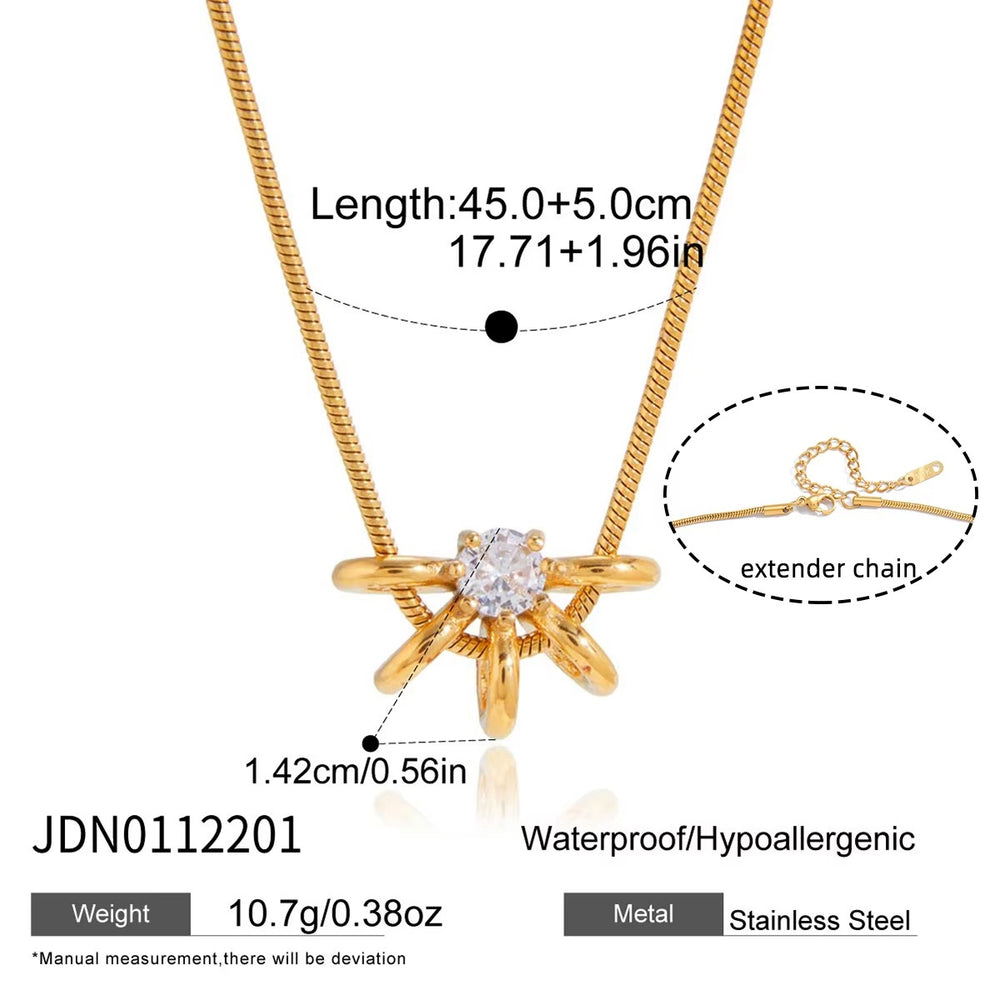 Radiance Pendant – gold necklace with cubic zirconia stones