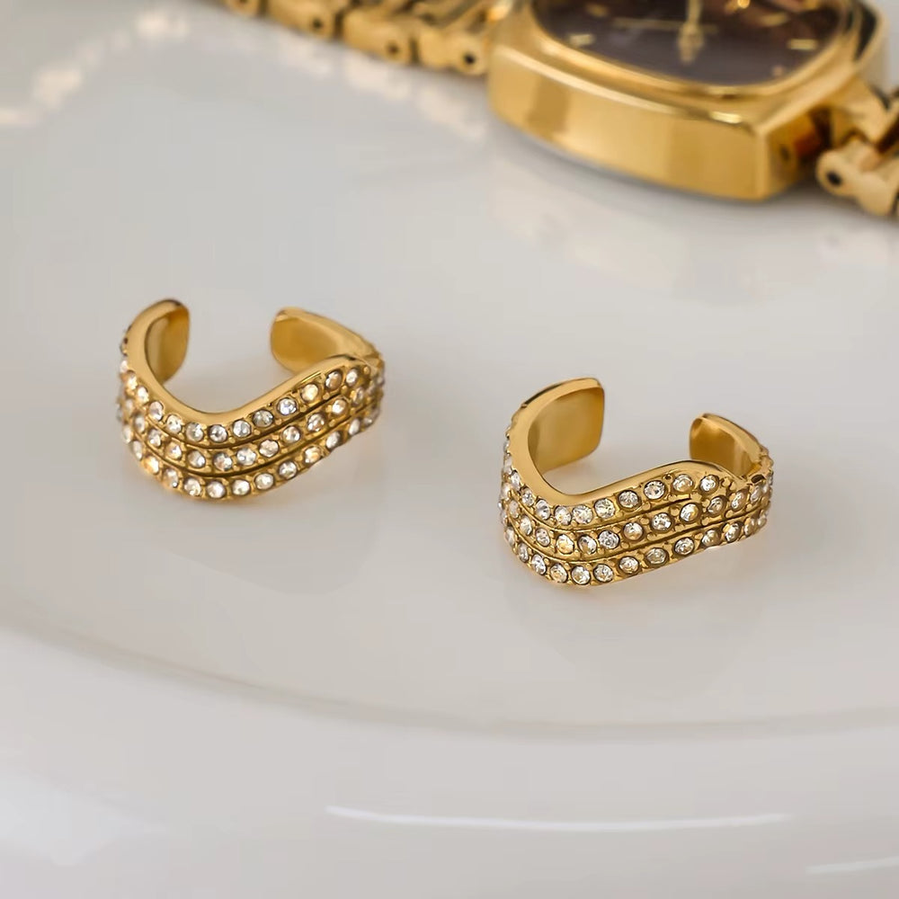 Sparkle Wave Ear Cuff – gold ear cuff