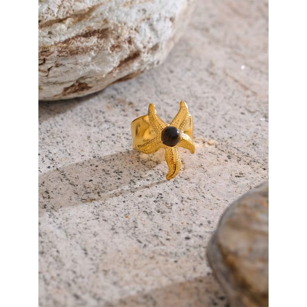 Starfish Statement Ring – gold ring
