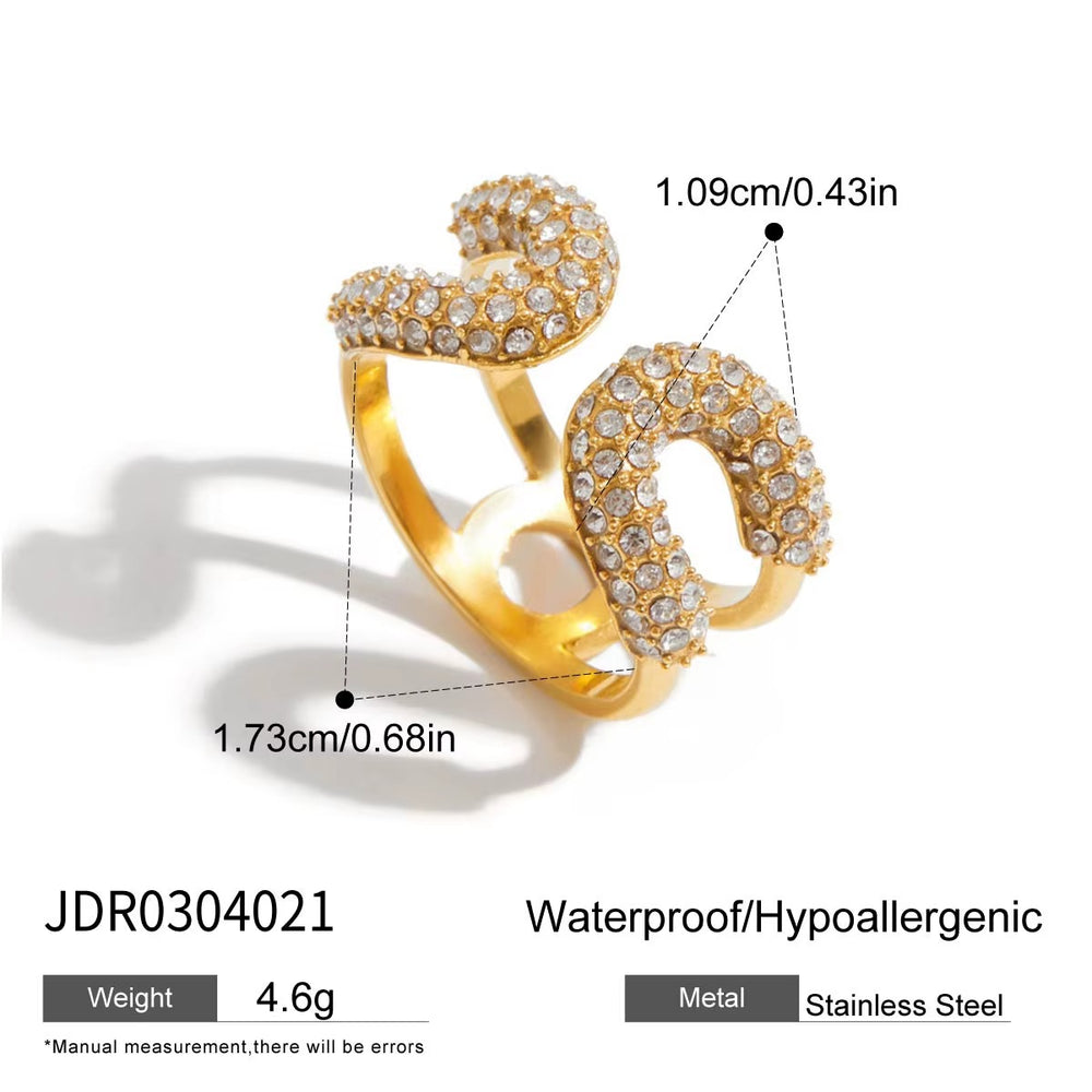 Moonlit Spark Ring – adjustable gold ring