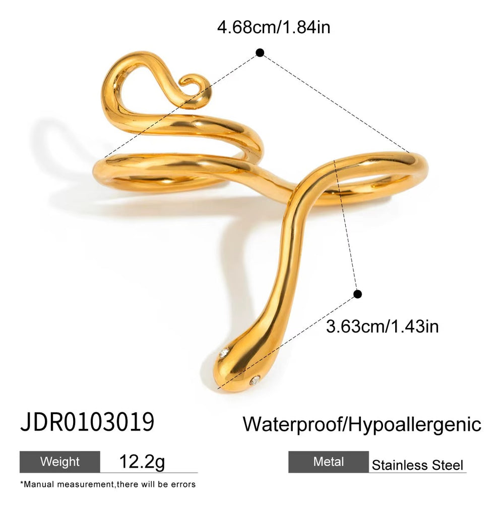 Serpentine Arc Ring – adjustable gold ring