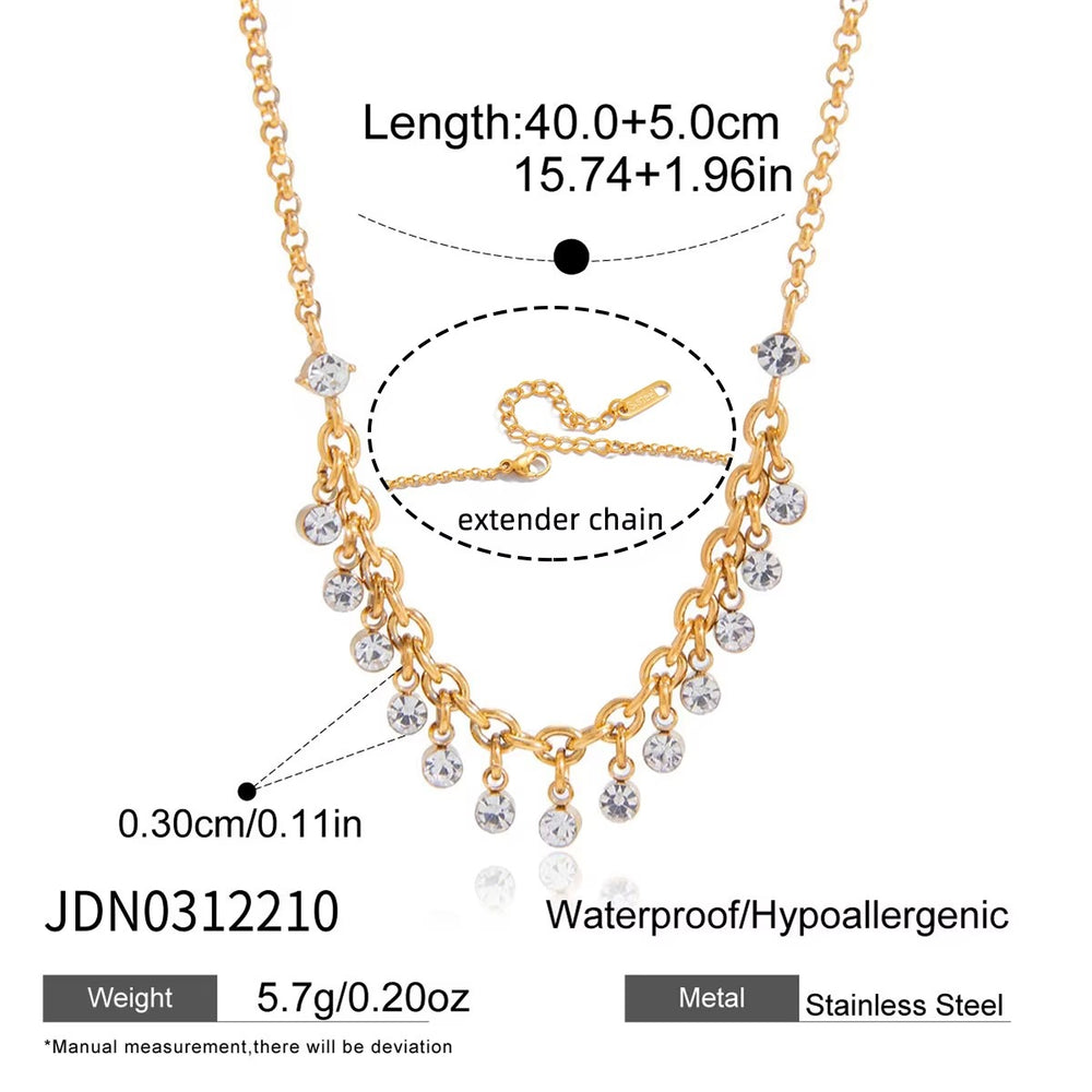 Shimmering Crystal Necklace – gold necklace