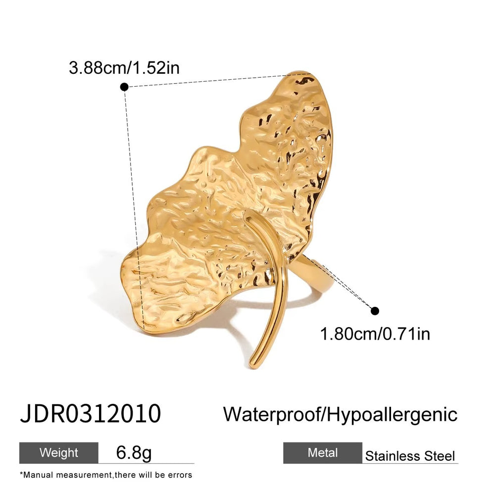 Bloom Sculpt Ring – adjustable gold ring