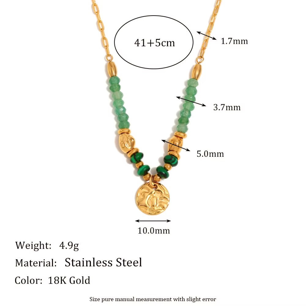 Beaded Coin Necklace – gold necklace
