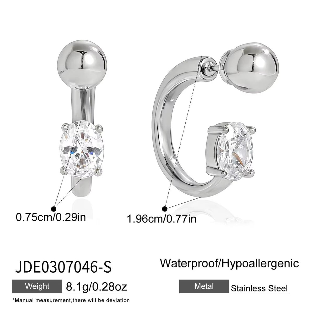 Luna Drop Studs – stud earrings with cubic zirconia stones