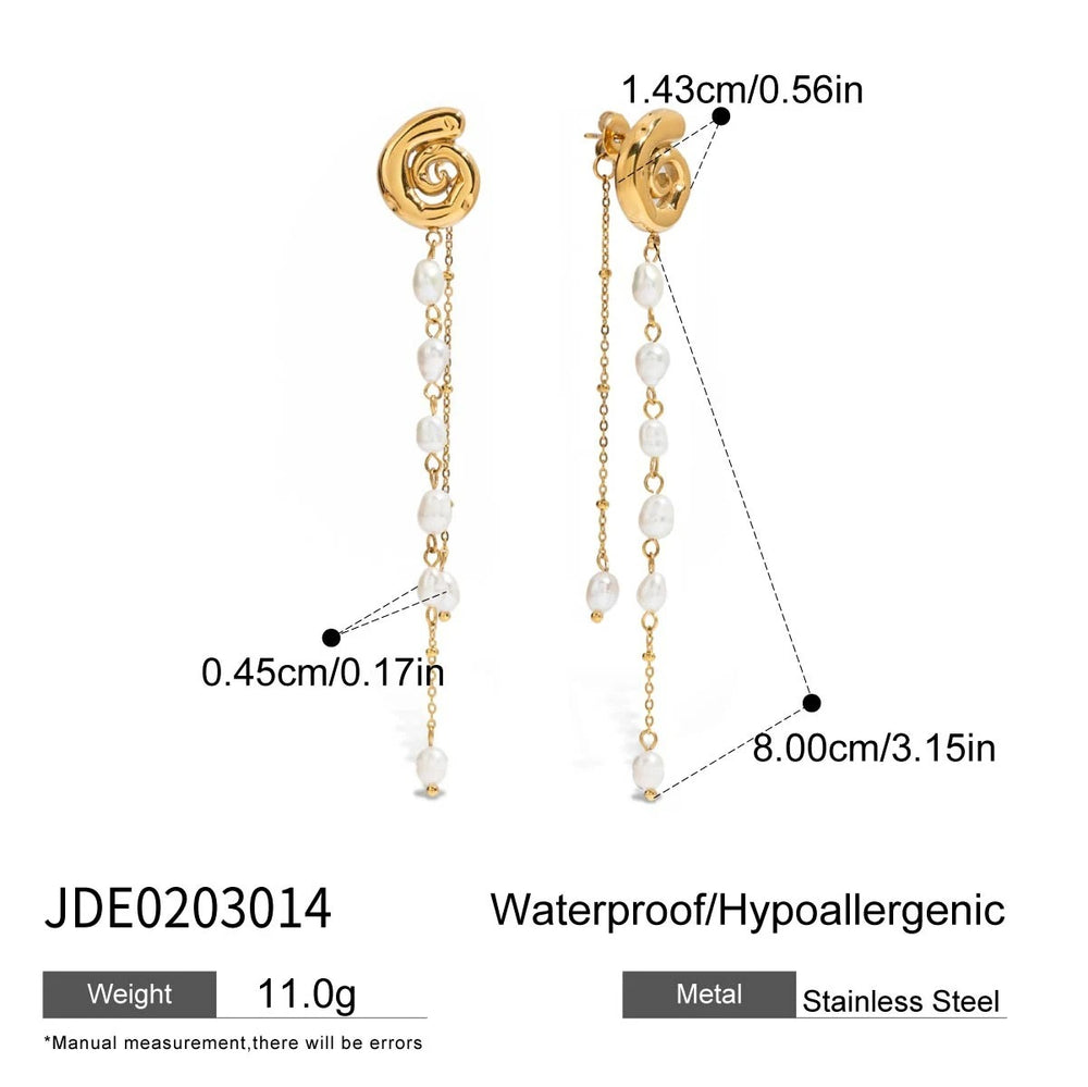 Twirl & Pearl Earrings – gold earrings with pearls