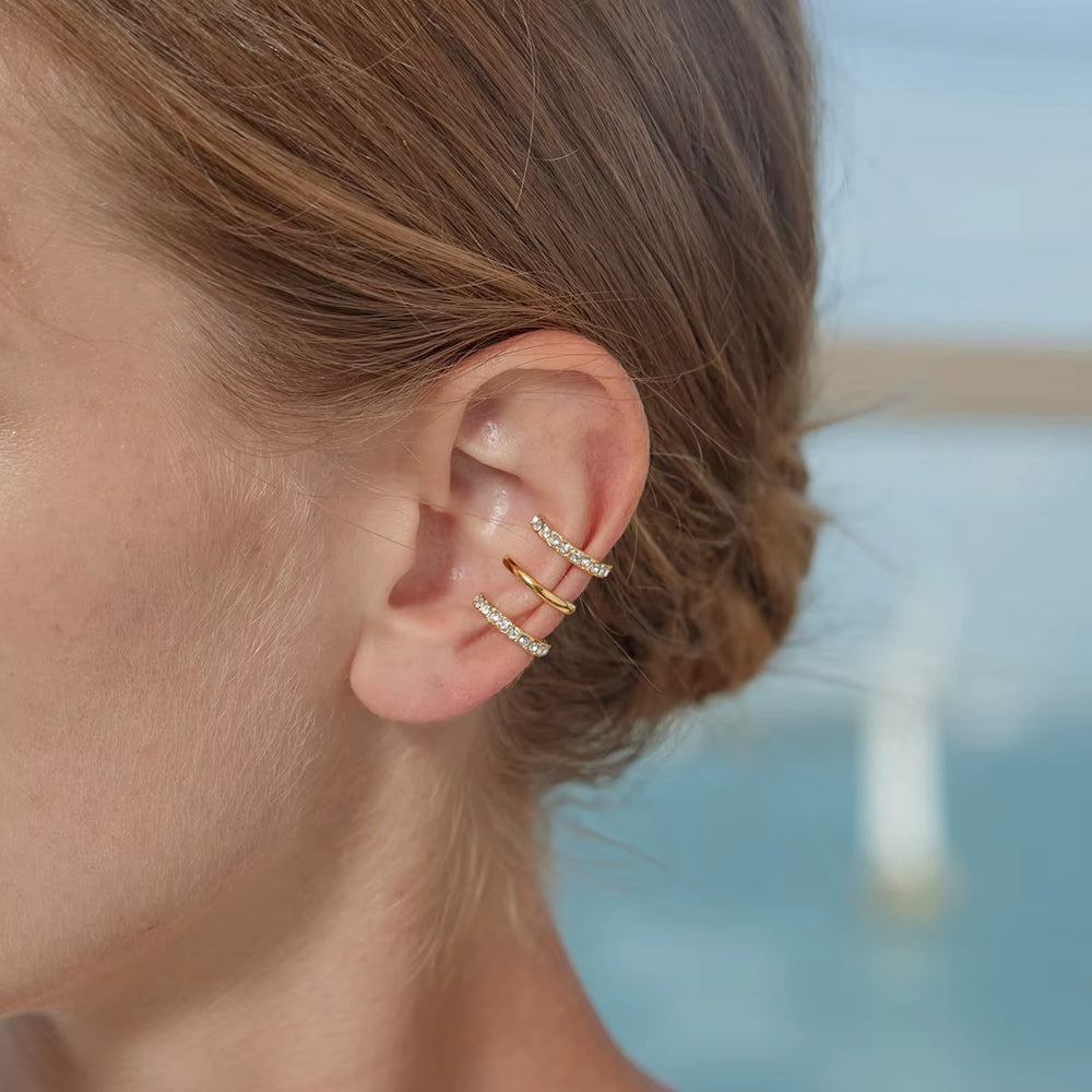 Triple Band Ear Cuff – gold ear cuff