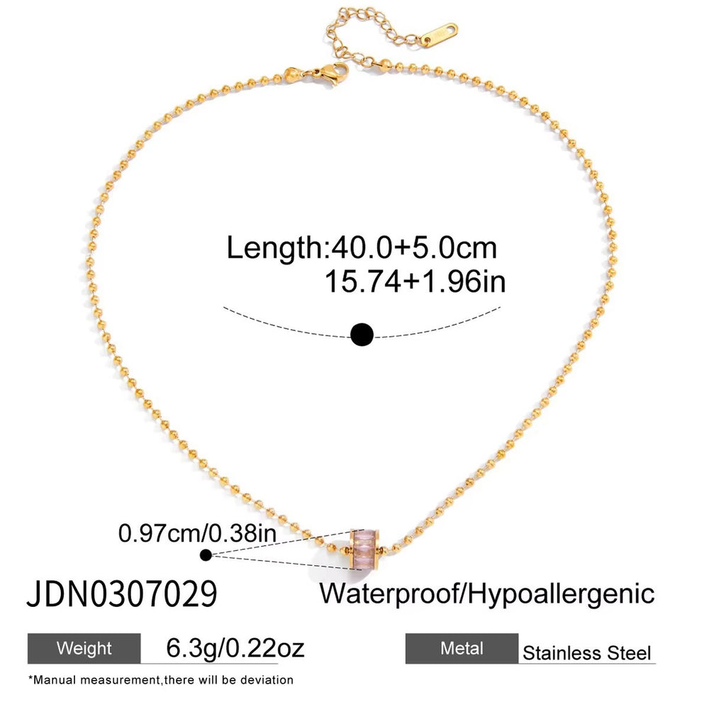 Améthyste Barrel Necklace – gold necklace