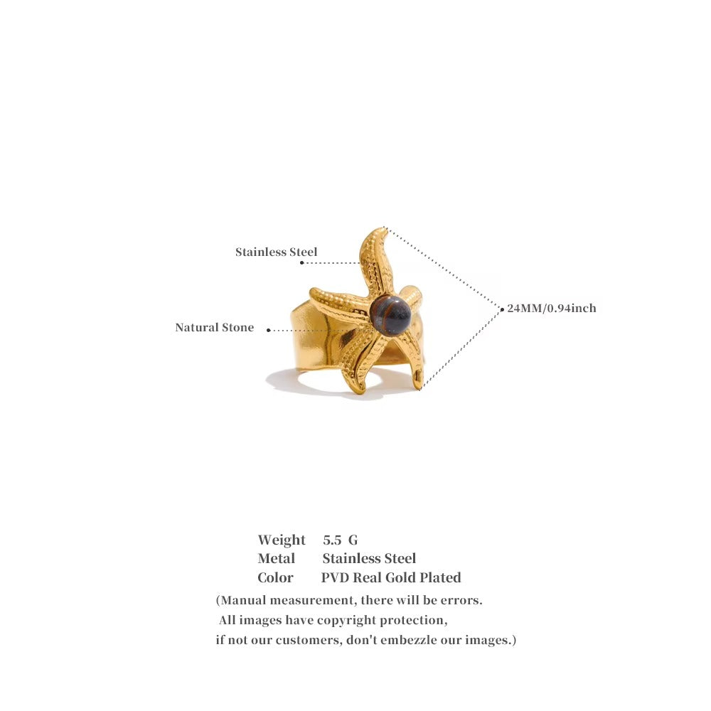 Starfish Statement Ring – gold ring