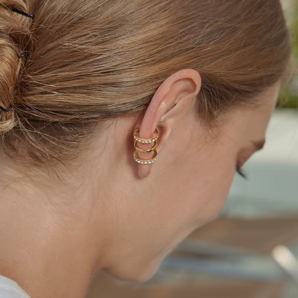 Triple Band Ear Cuff – gold ear cuff
