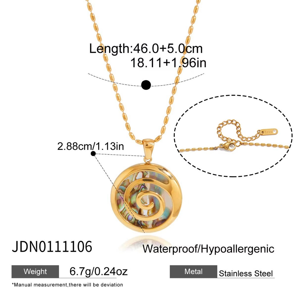 Abalone Swirl Necklace – gold necklace