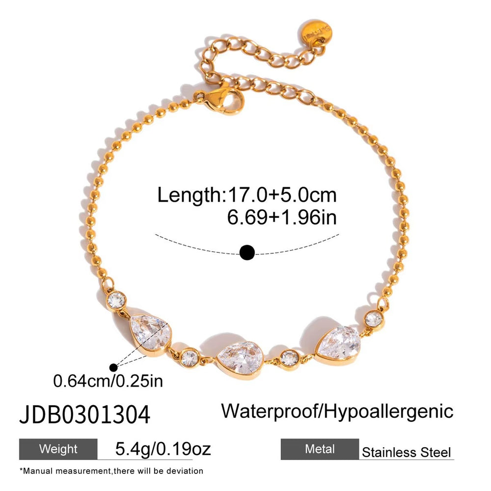 Dewdrop Sparkle Bracelet – adjustable gold bracelet