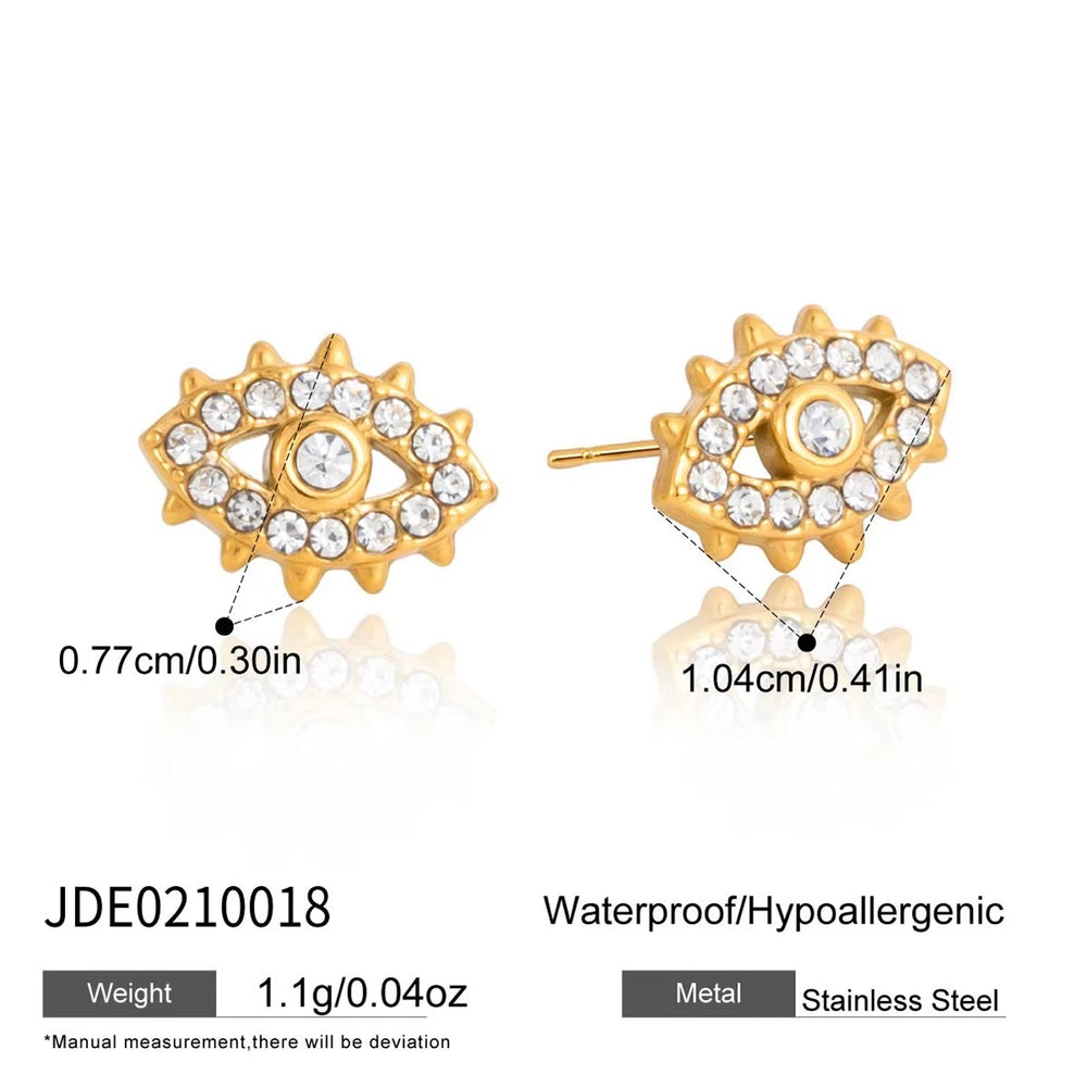 Evil Eye Studs – gold stud earrings with cubic zirconia stones