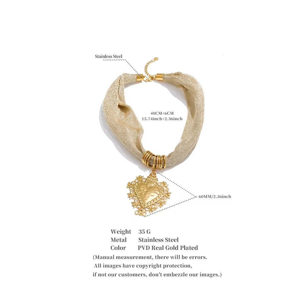 Golden Heart Medallion Necklace – gold necklace