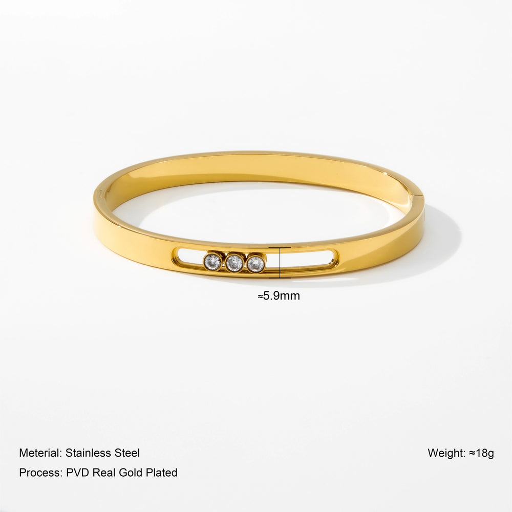Sliding Zircon Bangle – bracelet with cubic zirconia stones