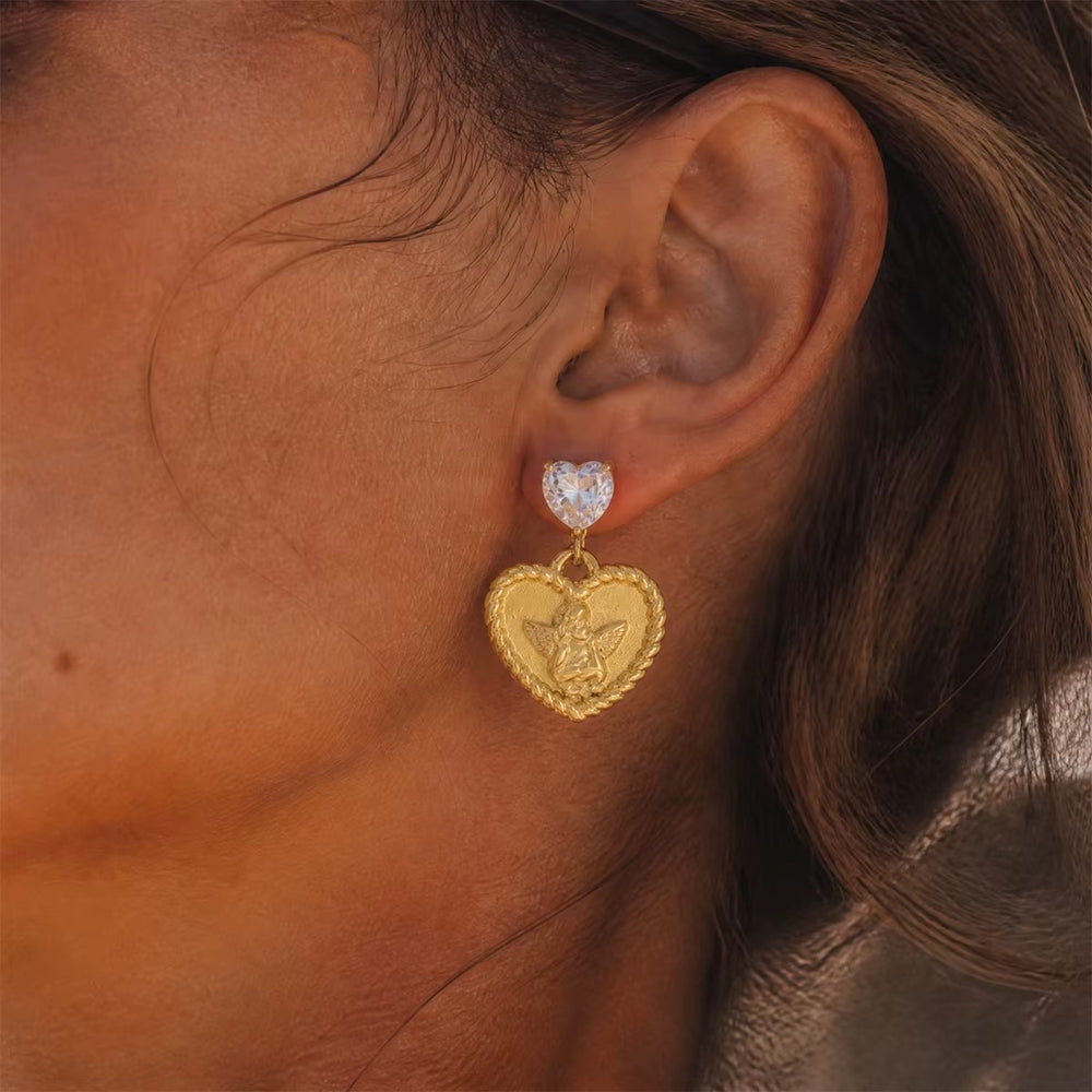 Angelique Drop Earrings – gold earrings with cubic zirconia stones