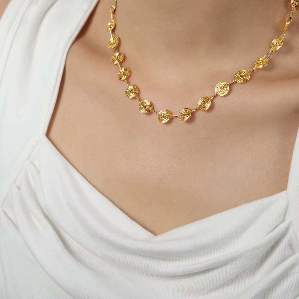 Spiral Chain Necklace – gold necklace