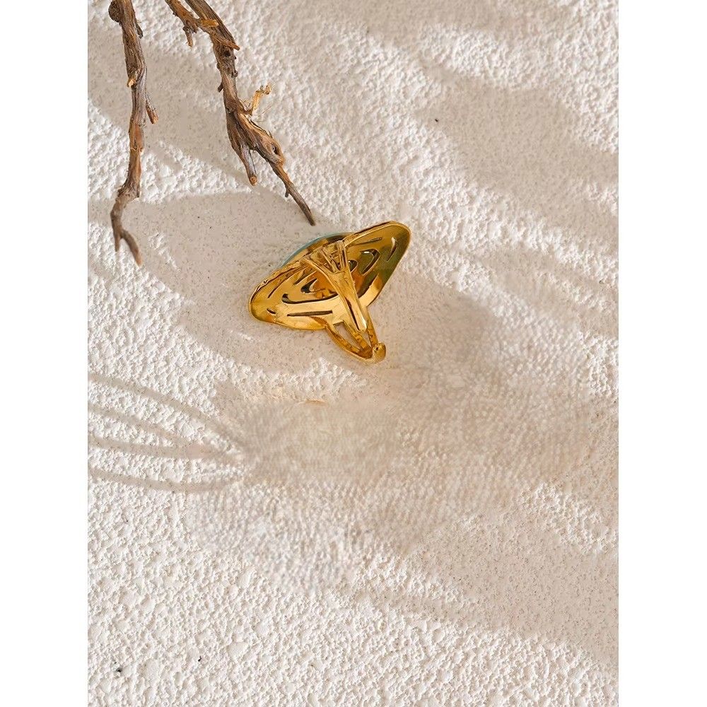 Aqua Muse Ring – adjustable gold ring