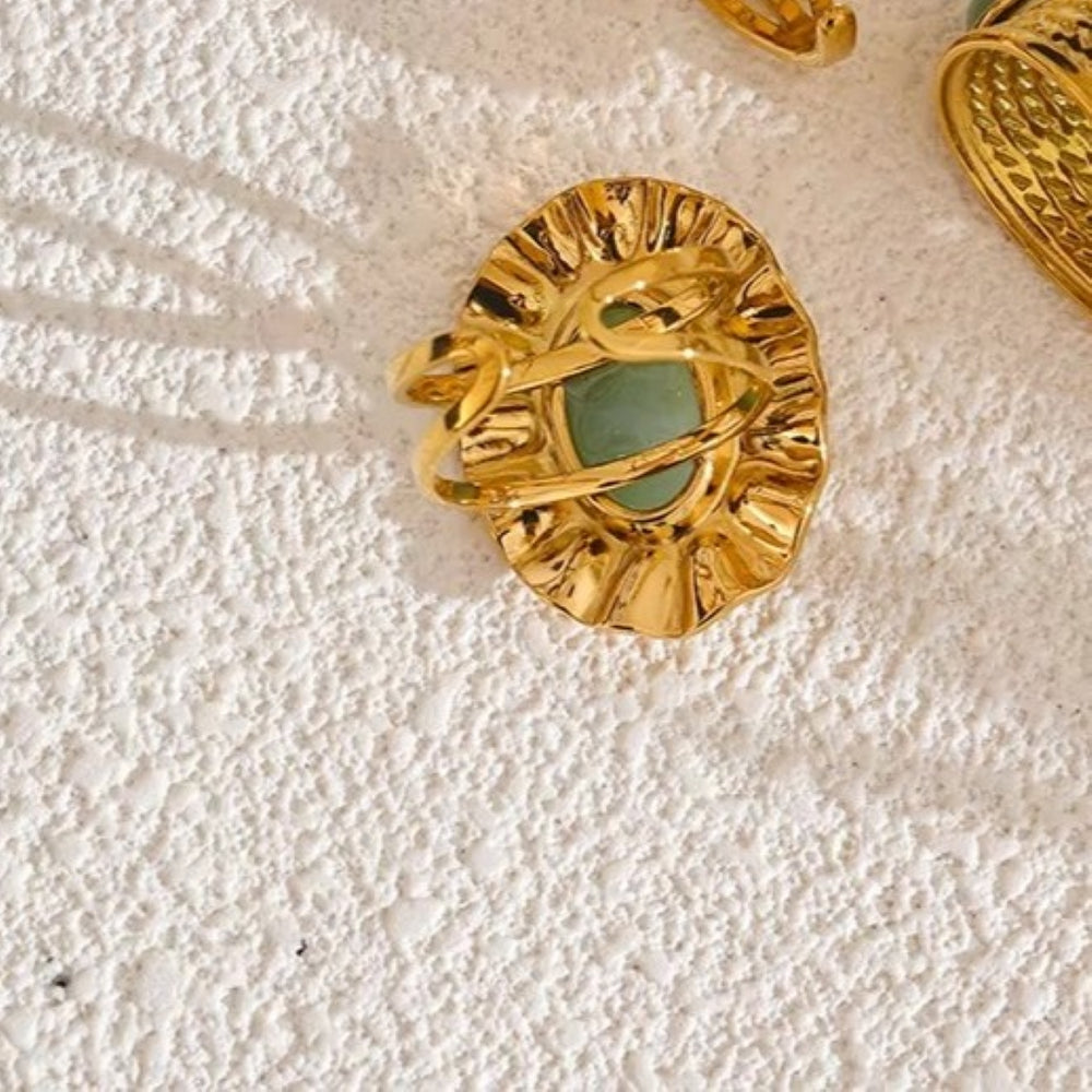 Sage Bloom Ring – adjustable gold ring