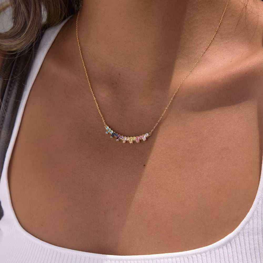 Pastel Prism Necklace – gold necklace
