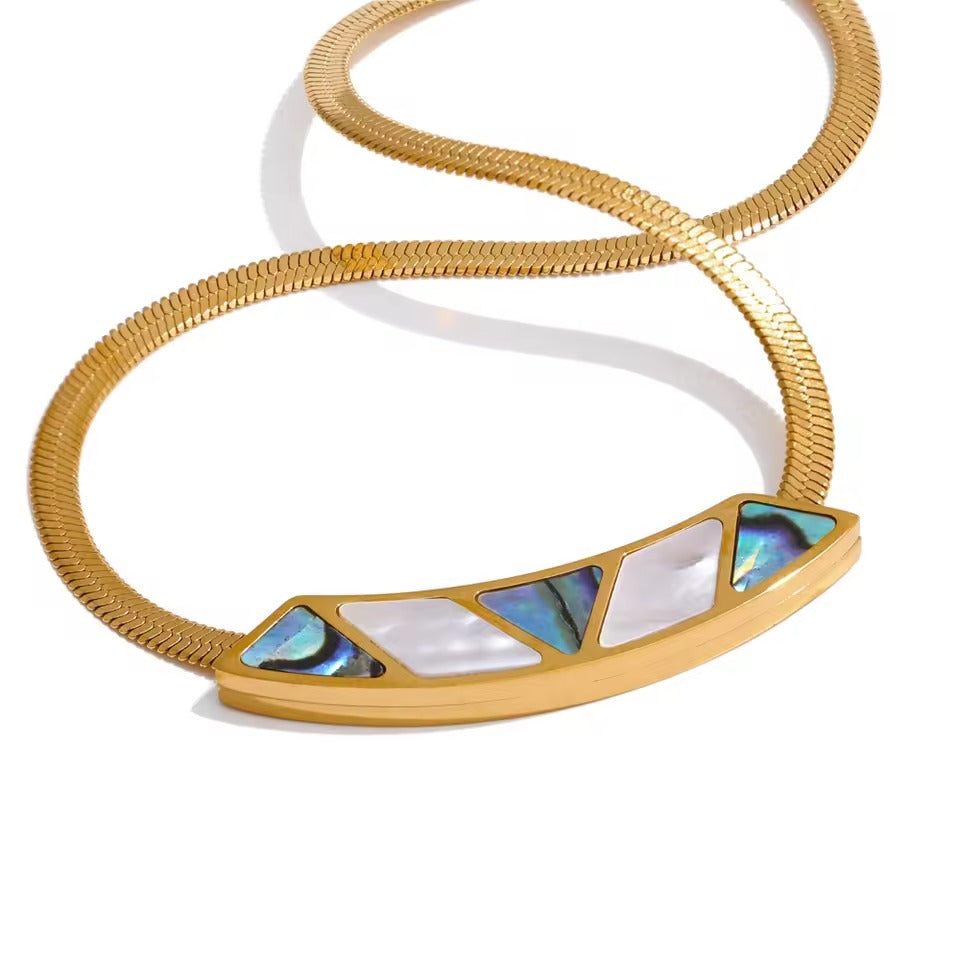 Aurora Mosaic Necklace – gold necklace with pearls
