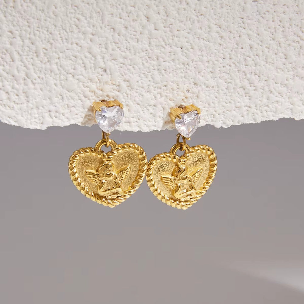 Angelique Drop Earrings – gold earrings with cubic zirconia stones