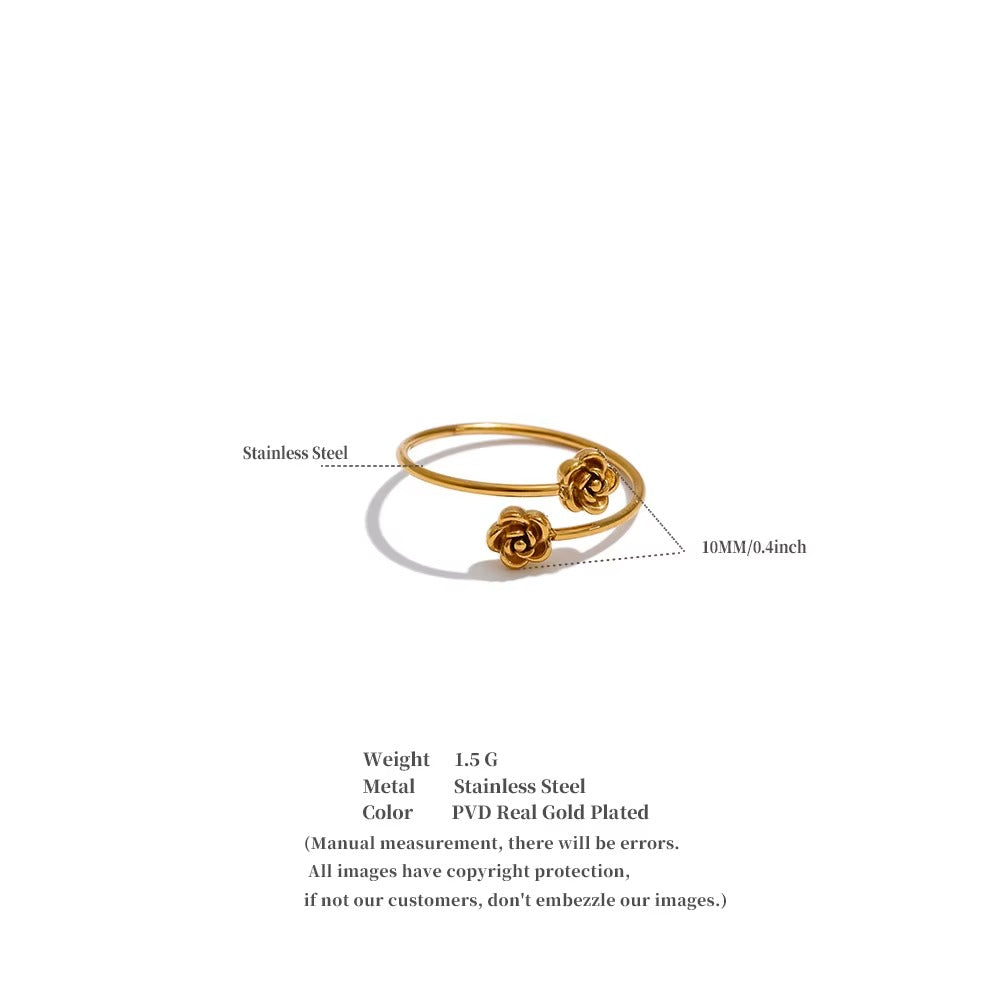 Rose Duo Ring – gold ring