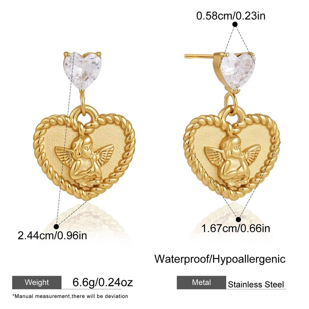 Angelique Drop Earrings – gold earrings with cubic zirconia stones
