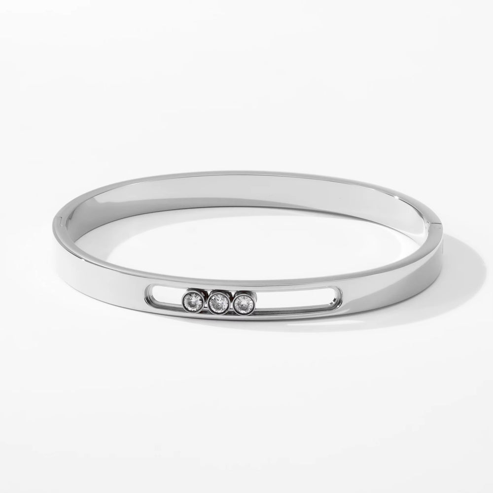 Sliding Zircon Bangle – bracelet with cubic zirconia stones