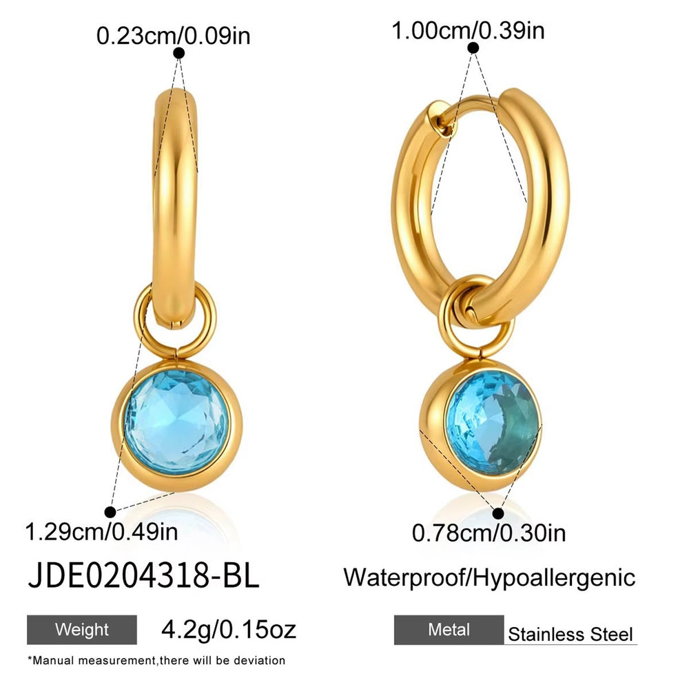 Colorful Huggie Hoop Earrings – gold hoop earrings with cubic zirconia stones