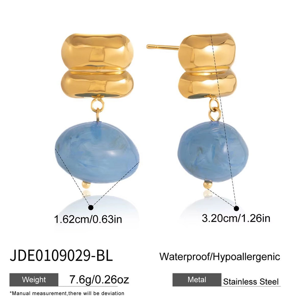 Blue Drop Earrings – gold earrings